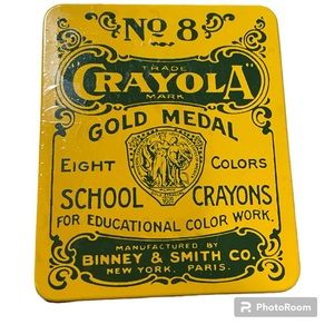 NEW Vintage 2000 Crayola Crayons Tin No 8 Binney & Smith Eight Colours